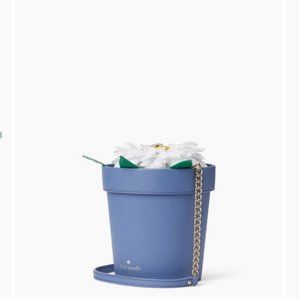 kate spade daisy blue flower pot purse bag nwt